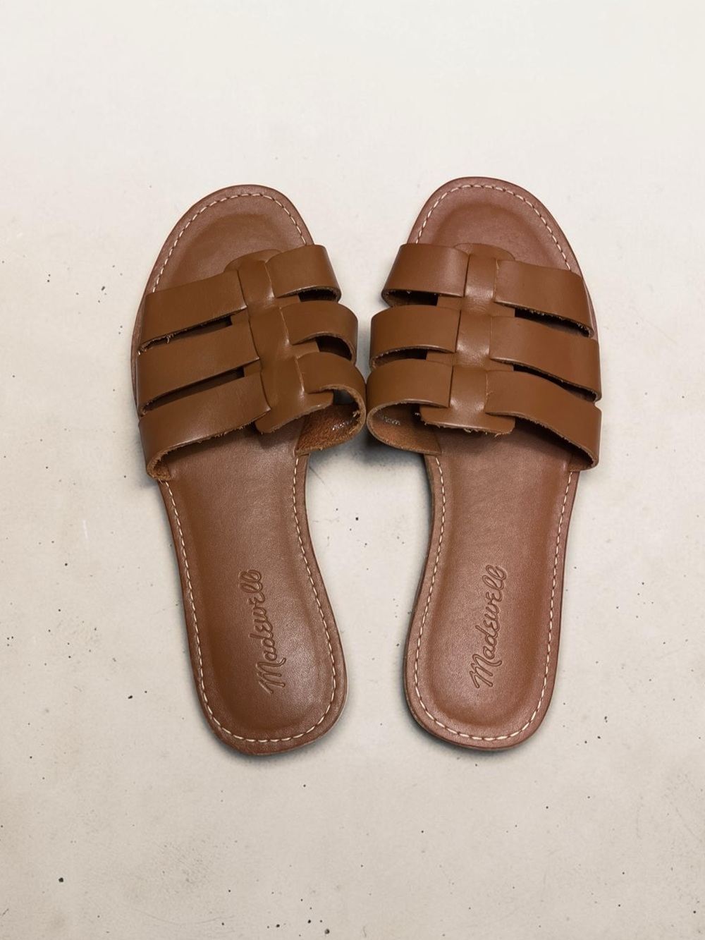 🌻NEW Madewell Boardwalk Fisherman Slide Sandals Leather Caged Size 7